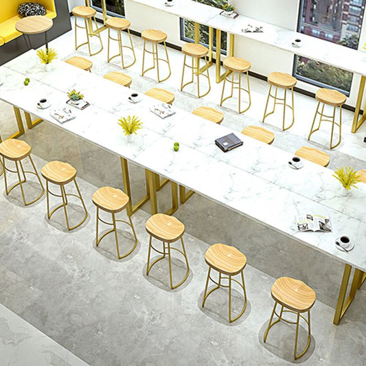 Glam Wood Counter Bar Stool Backless Saddle Seat Bar Stool with Iron Base Clearhalo 'Bar Furniture' 'Bar Stools' 'bar_stools' 'furn' 'furn_bar_stools' 'furniture_bar_stools' 'Kitchen & Dining Furniture' 'kitchen&dining_furn' 'kitchen' 'kitchen_furn' Furniture' 1200x1200_29b7aeb4-12c3-4c1f-ba31-3a7f84166d2b