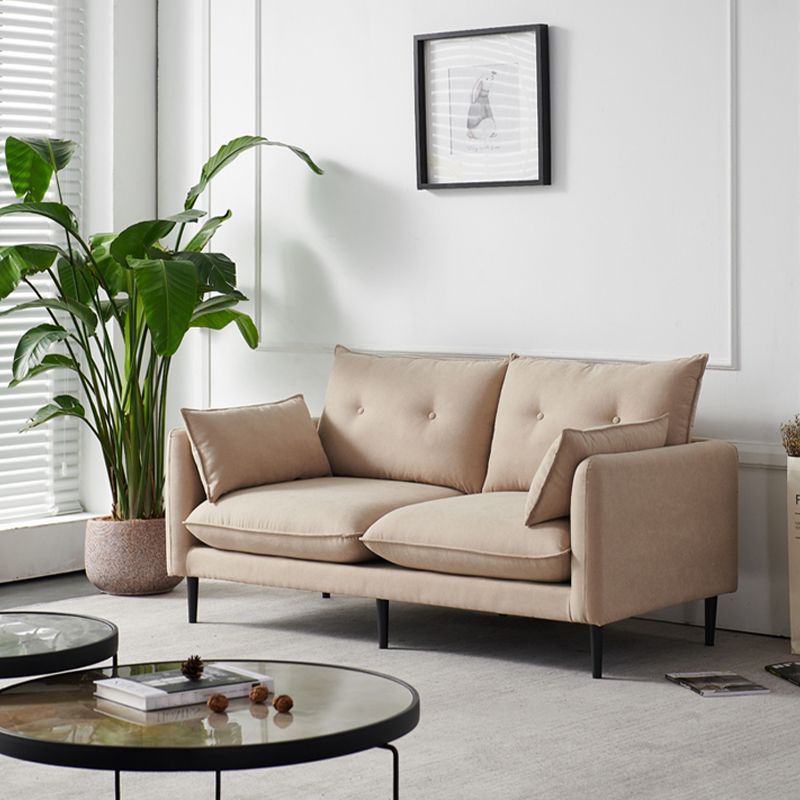 Linen Square Arm Modern Sofa with Loose Back for Living Room and Apartment Clearhalo 'furn' 'furn_sofas' 'Furniture' 'furniture_sofas' 'kitchen' 'kitchen_sofas' 'Living Room Furniture' 'Sofa' 'sofas' 1200x1200_29b82f0a-f011-4d28-b9bb-77953f83f62f