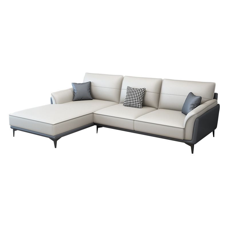 Pain en cuir en cuir canapé sectionnel canapé à bras évasé et chaise