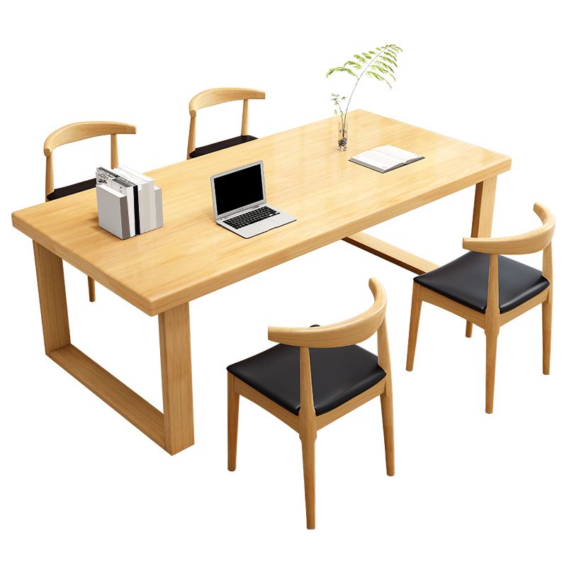 Modern Solid Wood Office Desk Rectangle Task Desk with Sled Base for Home Clearhalo 'furn' 'furn_office_desk' 'Furniture' 'Office Desks' 'Office Furniture' 'office_desk' 1200x1200_29b93196-c504-48c8-8051-70ac5c6dc8f0