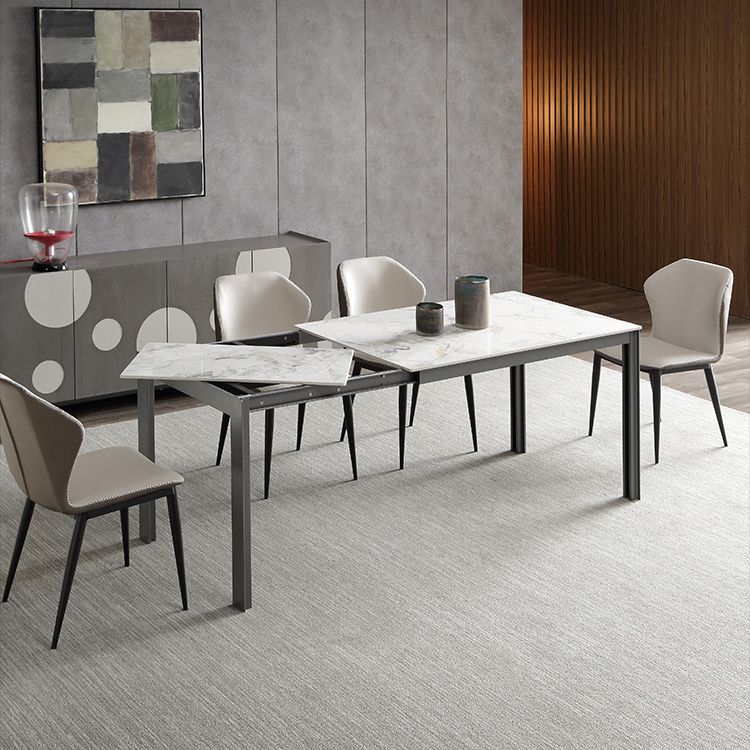 Contemporary Sintered Stone Rectangle Table Set 1/3/4/5/7 Pieces Dining Set Clearhalo 'Dining Room Sets' 'Dining Tables & Seating' 'dining_room_set' 'furn' 'furn_dining_room_set' 'Furniture' 'Kitchen & Dining Furniture' 1200x1200_29ba7312-c4ed-4f92-9ae5-a516cd707085