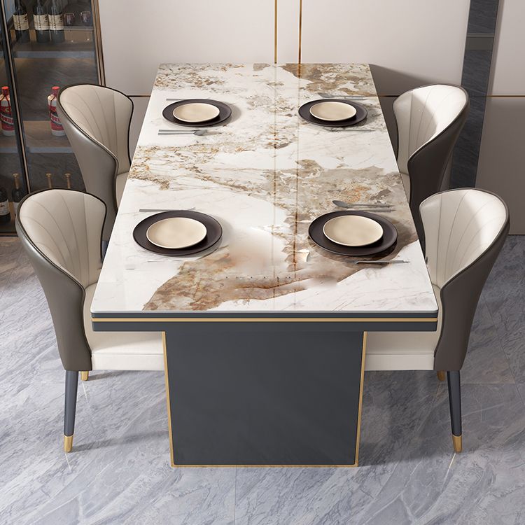 Traditional Luxury Dining Table 55" Rectangle Sintered Stone Table Clearhalo ' dining_table' 'Dining Tables & Seating' 'Dining Tables' 'furn' 'furn_dining_table' 'Furniture' 'furniture_dining_table' 'Kitchen & Dining Furniture' 'kitchen&dining_furn' 'kitchen' 'kitchen_dining_table' 1200x1200_29bac4c0-3f91-41cc-b073-c755aebd715c