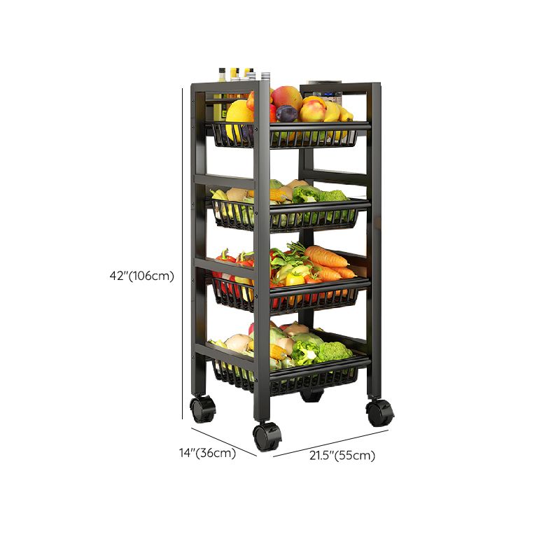 Metal Modern Prep Table Open Storage Home Dining with Basket Prep Table Clearhalo 'furn' 'furn_kitchen_islands_carts' 'Furniture' 'Kitchen & Dining Furniture' 'Kitchen Islands & Carts' 'kitchen_islands_carts' 1200x1200_29baf8f5-c4a6-4b93-a7be-69b6ca871814