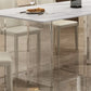 Modern White Dining Room Table Rectangle Acrylic and Stone Double Pedestal Table Clearhalo 'Dining Tables & Seating' 'Dining Tables' 'dining_table' 'furn' 'furn_dining_table' 'Furniture' 'furniture_dining_table' 'Kitchen & Dining Furniture' 'kitchen' 'kitchen_dining_table' 1200x1200_29bb2d63-91dd-4932-892a-4edfc63d18ff