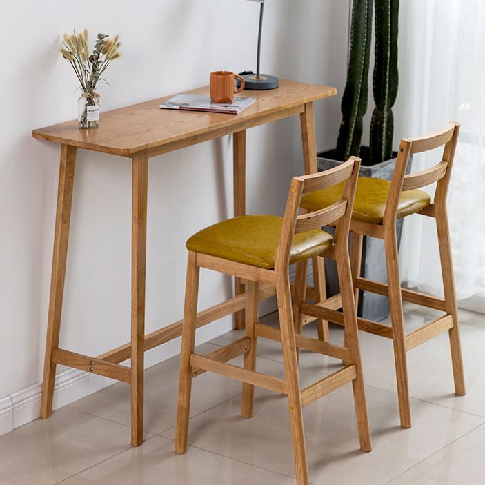 Modern Rectangle Fixed Bar Table Solid Wood Counter Height Bar Dining Table Clearhalo 'Bar Furniture' 'Bar Tables' 'bar_tables' 'furn' 'furn_bar_tables' 'Furniture' 'Kitchen & Dining Furniture' 1200x1200_29bc3e88-8020-4db0-b84f-f2e0d276e0fb