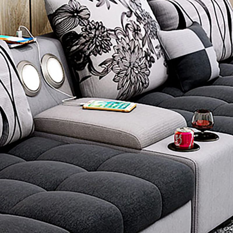 141.73"D x 94.5"W x 33.46"H Pillowed Back Cushions Sectionals with Storage Clearhalo 'furn' 'furn_sectionals' 'Furniture' 'furniture_sectionals' 'kitchen' 'kitchen_sectionals' 'Living Room Furniture' 'Sectionals' 1200x1200_29bcba3c-2cf6-423f-9e78-ba2b1dfaa9e0