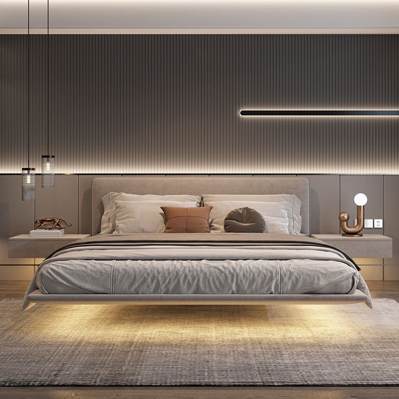 Cadre de lit rectangulaire en mousse de pignage moderne du milieu du siècle pour la maison