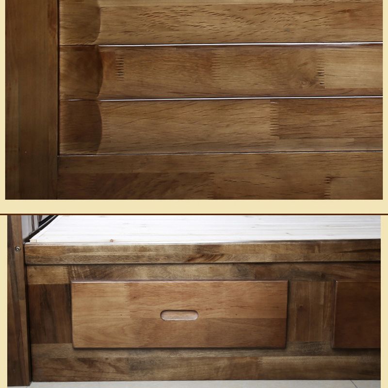 Traditional Solid Wood Standard Bed Storage Bed with Headboard