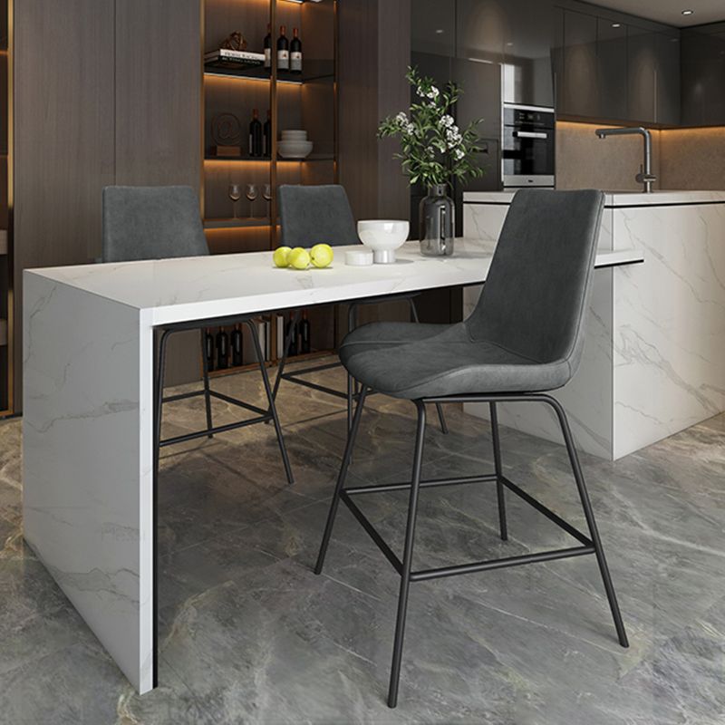 Leather Contemporary Counter & Bar Stools Matte Finish Indoor Stools with Metal Frame Clearhalo 'Bar Furniture' 'Bar Stools' 'bar_stools' 'furn' 'furn_bar_stools' 'Furniture' 'Kitchen & Dining Furniture' 1200x1200_29bf7e3a-858c-493d-a62b-1dfc5f104bde