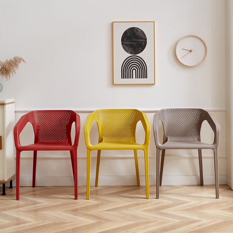 Modern Coffee Shop Plastic Arm Chair Matte Finish Solid Back Dining Chair Clearhalo ' kitchen&dining_furn' 'Dining Chairs' 'Dining Tables & Seating' 'dining_chair' 'furn' 'furn_dining_chair' 'Furniture' 'furniture_dining_chair' 'Kitchen & Dining Furniture' 'kitchen' 1200x1200_29c21eed-d13a-48d3-9446-8706a2faa68c