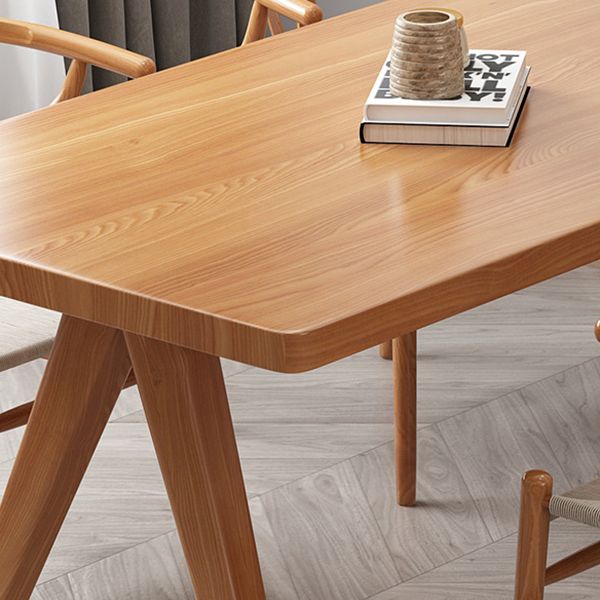 Rectangle Dining Table Pine Solid Wood Dining Table with 4 Legs for Dining Room Clearhalo 'Dining Tables & Seating' 'Dining Tables' 'dining_table' 'furn' 'furn_dining_table' 'Furniture' 'Kitchen & Dining Furniture' 1200x1200_29c29301-a1db-4d62-bf68-e158d7fdf818