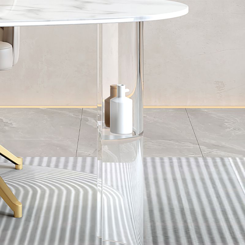 3 Schubladen Glam Office Desk Antique Finish Computer Desk mit Acrylbeinen