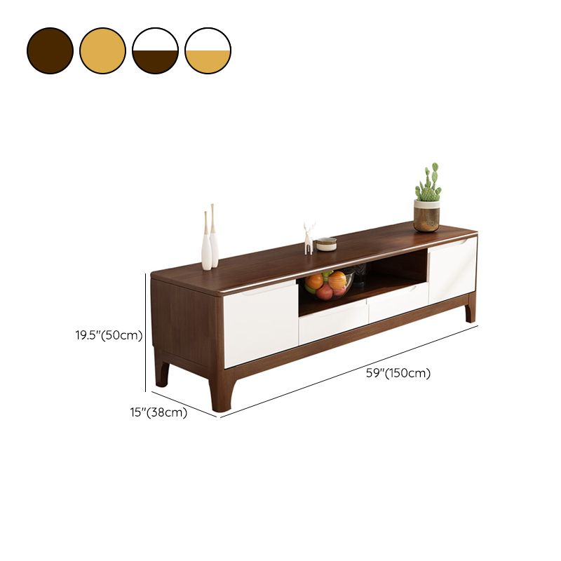 Modern TV Media Stand 15" W Rubberwood TV Stand Console with Drawers Clearhalo 'furn' 'furn_tv_stands_entertainment_centers' 'Furniture' 'Living Room Furniture' 'TV Stands & Entertainment Centers' 'TV Stands & Media Storage Furniture' 'tv_stands_entertainment_centers' 1200x1200_29c4c62d-b286-4655-86da-f4fda62583e7