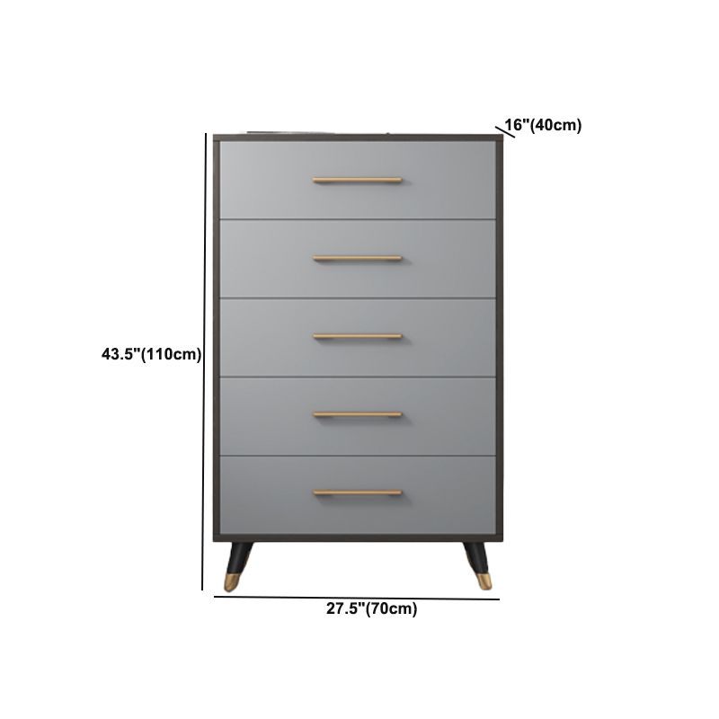 Coffre d'accent moderne de 15,75 pouces de large avec des tiroirs fermés doux en gris