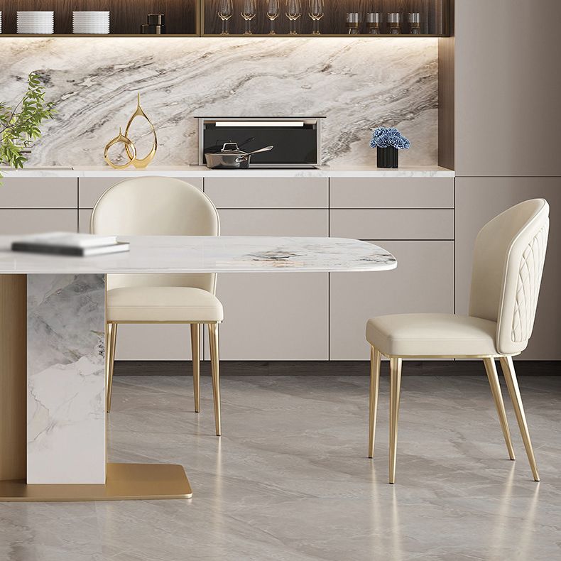 Luxury 1/4/5/7 Pieces Rectangle Dining Set Sintered Stone Top Dining Table with Chairs Clearhalo 'Dining Room Sets' 'Dining Tables & Seating' 'dining_room_set' 'furn' 'furn_dining_room_set' 'Furniture' 'furniture_dining_room_set' 'Kitchen & Dining Furniture' 1200x1200_29c5cdbd-7e2c-4ca3-8980-5af841ee6aa4