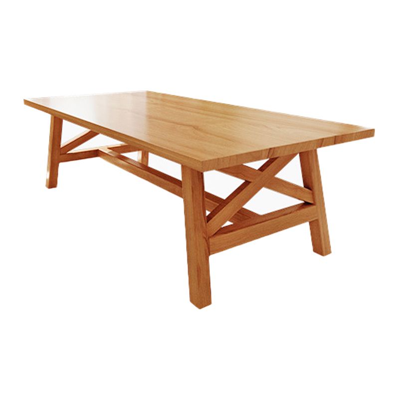 Modern Style Dining Table Solid Wood Rectangle Trestle Table for Home Clearhalo 'Dining Tables & Seating' 'Dining Tables' 'dining_table' 'furn' 'furn_dining_table' 'Furniture' 'Kitchen & Dining Furniture' 1200x1200_29c8694a-dafe-4681-8650-1cbd01bf7bf0