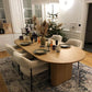 Contemporary Style Dining Table Solid Wood Brown Table for Home Kitchen