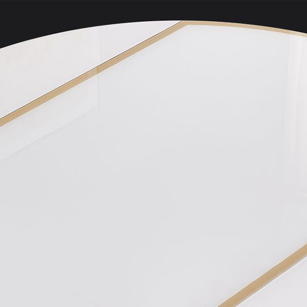 Tavolo da pranzo in vetro rotondo bianco contemporaneo con doppia foglia