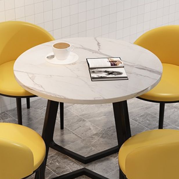 5 Piece Round Shape Contemporary Dining Room Chair and Table Set