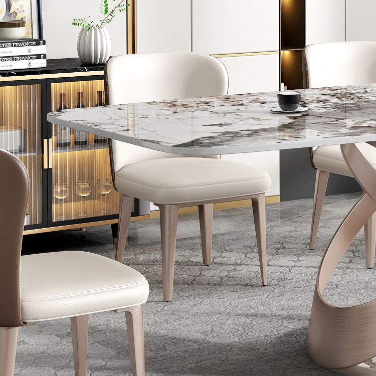 Metal Traditional Luxury Rectangle Dining Table Sintered Stone Table with Pedestal Base Clearhalo ' dining_table' 'Dining Tables & Seating' 'Dining Tables' 'furn' 'furn_dining_table' 'Furniture' 'furniture_dining_table' 'Kitchen & Dining Furniture' 'kitchen&dining_furn' 'kitchen' 'kitchen_dining_table' 1200x1200_29cebd73-e405-4b13-8991-ebeb205ed545