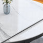 Moderne uitschuifbare eettafel, wit rond stenen tafelblad voor eetkamer