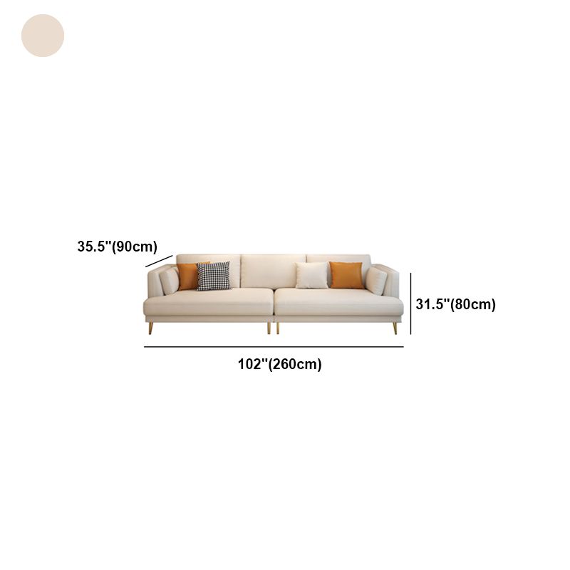 Contemporary Faux Leather Sofa Recessed Arm Furniture Sectionals in Beige