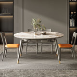 Modern Round Dining Table Stone Top Dining Table with 4 Wood Legs Clearhalo 'Dining Tables & Seating' 'Dining Tables' 'dining_table' 'furn' 'furn_dining_table' 'Furniture' 'furniture_dining_table' 'Kitchen & Dining Furniture' 'kitchen' 'kitchen_dining_table' 1200x1200_29d526b8-66db-4417-a4a0-6cad87a91516