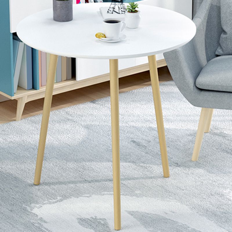 Table basse ronde contemporaine en bois, table de cocktail à 3 pieds