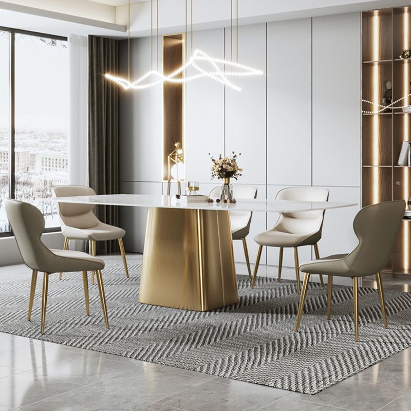 Nordic Glam Gesinterde Steen Eettafel Ovale Tafelset 1/4/5/6/7 Stuks Eetkamerset Voor Thuis