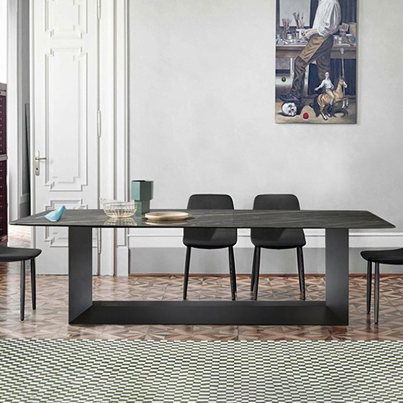Metal Traditional Luxury Rectangle Table Sintered Stone Dining Table for Home Clearhalo ' dining_table' 'Dining Tables & Seating' 'Dining Tables' 'furn' 'furn_dining_table' 'Furniture' 'furniture_dining_table' 'Kitchen & Dining Furniture' 'kitchen&dining_furn' 'kitchen' 'kitchen_dining_table' 1200x1200_29d92c01-a9eb-4559-8a10-7bef82da022a