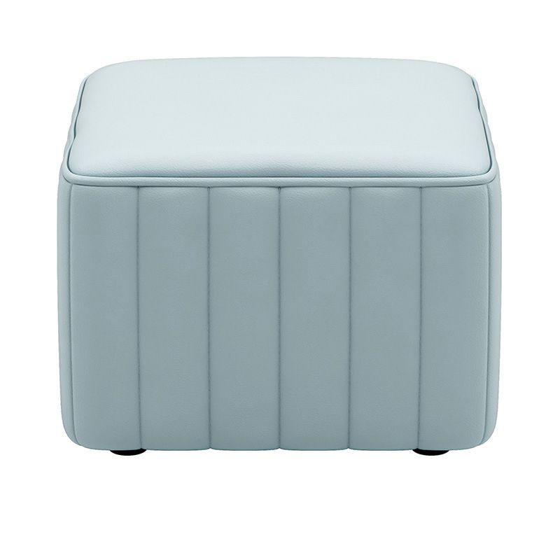 Orange Leather Pouf Modern Round Pure Color Pouf for Drawing Room