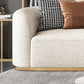 Glam Sectional Sofa White Curved Corner Sleeper Sectional with 3 Pillows