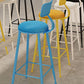 Scandinavian Metal Barstool Leather Barstools in Matte Finish for Indoor