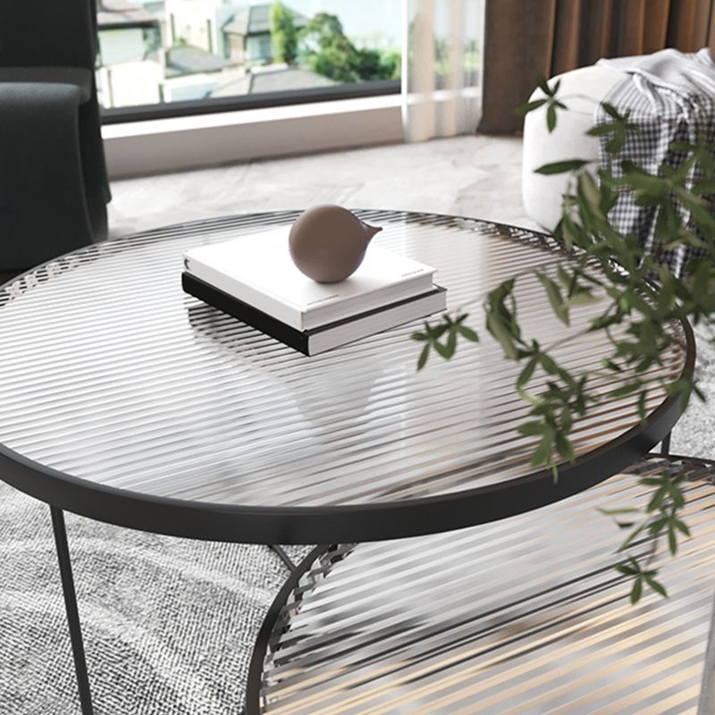 Contemporary Cross Legs Glass Round Metal Nesting Coffee Table Set Clearhalo 'Coffee & Accent Tables' 'Coffee Tables' 'coffee_tables' 'furn' 'furn_coffee_tables' 'Furniture' 'Living Room Furniture' 1200x1200_29dea924-92cd-43c7-86eb-78269fdfee7e