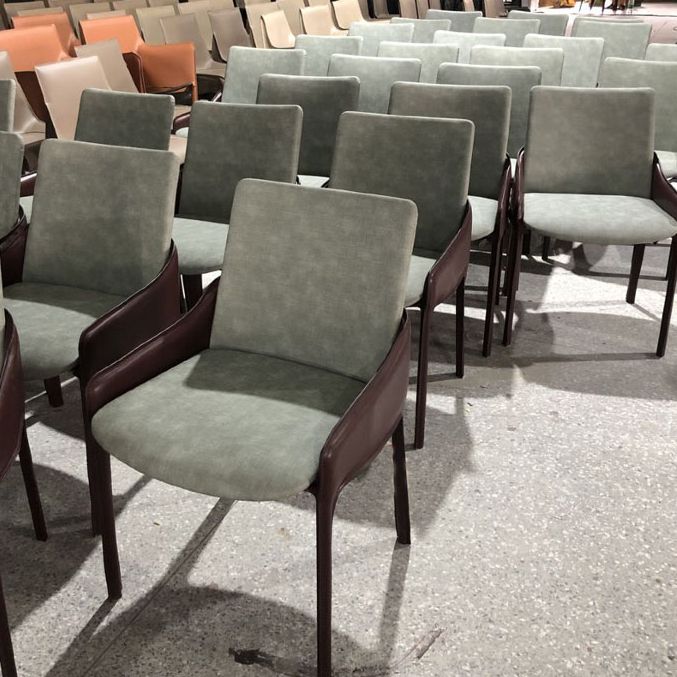 Modern Metal Dining Chair Leather Arm Dining Room Chair for Home Use Clearhalo ' kitchen&dining_furn' 'Dining Chairs' 'Dining Tables & Seating' 'dining_chair' 'furn' 'furn_dining_chair' 'Furniture' 'furniture_dining_chair' 'Kitchen & Dining Furniture' 'kitchen' 1200x1200_29dedee9-113b-4f13-ab80-e4d9fef98492