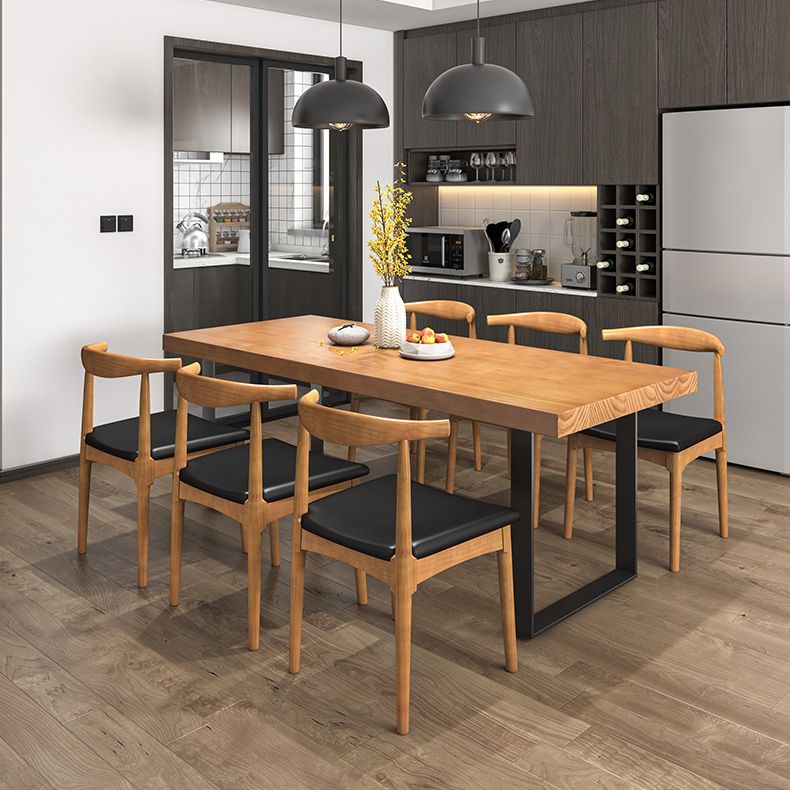 1/2/5/7 Pcs Metal Industrial Dining Set with Rectangle Table and Wooden Chairs Dinette Set Clearhalo 'Dining Room Sets' 'Dining Tables & Seating' 'dining_room_set' 'furn' 'furn_dining_room_set' 'Furniture' 'furniture_dining_room_set' 'Kitchen & Dining Furniture' 'kitchen&dining_furn' 'kitchen' 1200x1200_29e189df-3674-4349-841c-e7b776c8073c