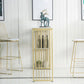 Glam Iron Bar Dining Table White Faux Marble Top Rectangle Indoor Bistro Table with Shelf Clearhalo 'Bar Furniture' 'Bar Tables' 'bar_tables' 'furn' 'furn_bar_tables' 'Furniture' 'furniture_bar_tables' 'Kitchen & Dining Furniture' 1200x1200_29e261f5-74e1-4c65-a28d-c75c8d7220eb