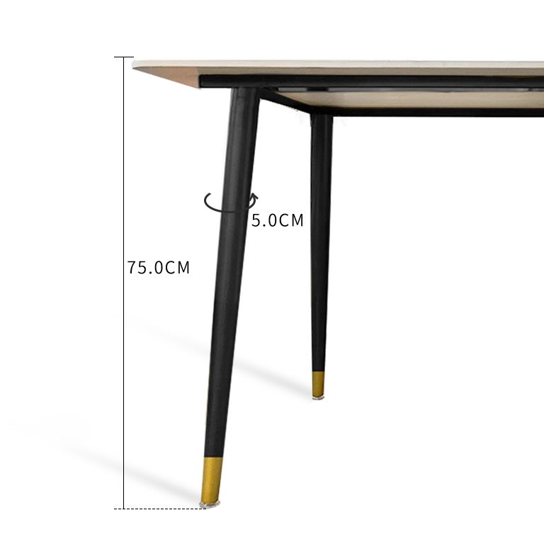 Industrial White Table for Restaurant Rectangle Dining Table with Metal 4 Legs Clearhalo 'Dining Tables & Seating' 'Dining Tables' 'dining_table' 'furn' 'furn_dining_table' 'Furniture' 'furniture_dining_table' 'Kitchen & Dining Furniture' 'kitchen' 'kitchen_dining_table' 1200x1200_29e2a4e2-295f-4609-9535-8e66c81ad460