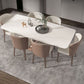 Traditional Luxury Dining Table Rectangle Sintered Stone Pedestal Table with Rose Gold Frame Clearhalo ' dining_table' 'Dining Tables & Seating' 'Dining Tables' 'furn' 'furn_dining_table' 'Furniture' 'furniture_dining_table' 'Kitchen & Dining Furniture' 'kitchen&dining_furn' 'kitchen' 'kitchen_dining_table' 1200x1200_29e2b74c-dab9-4a50-9041-d712a15dffa0