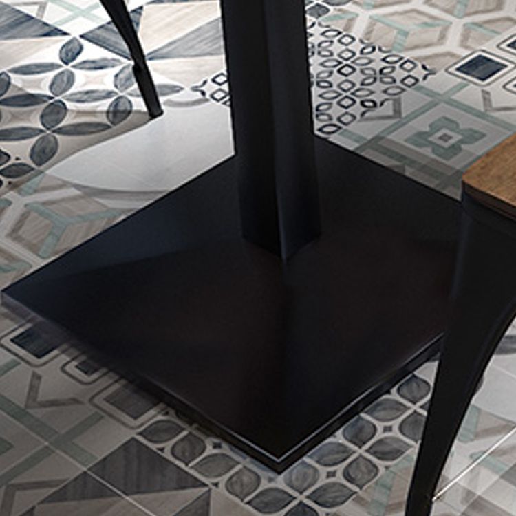 Mesa de comedor de pedestal industrial de metal mesa de madera para cocina y comedor