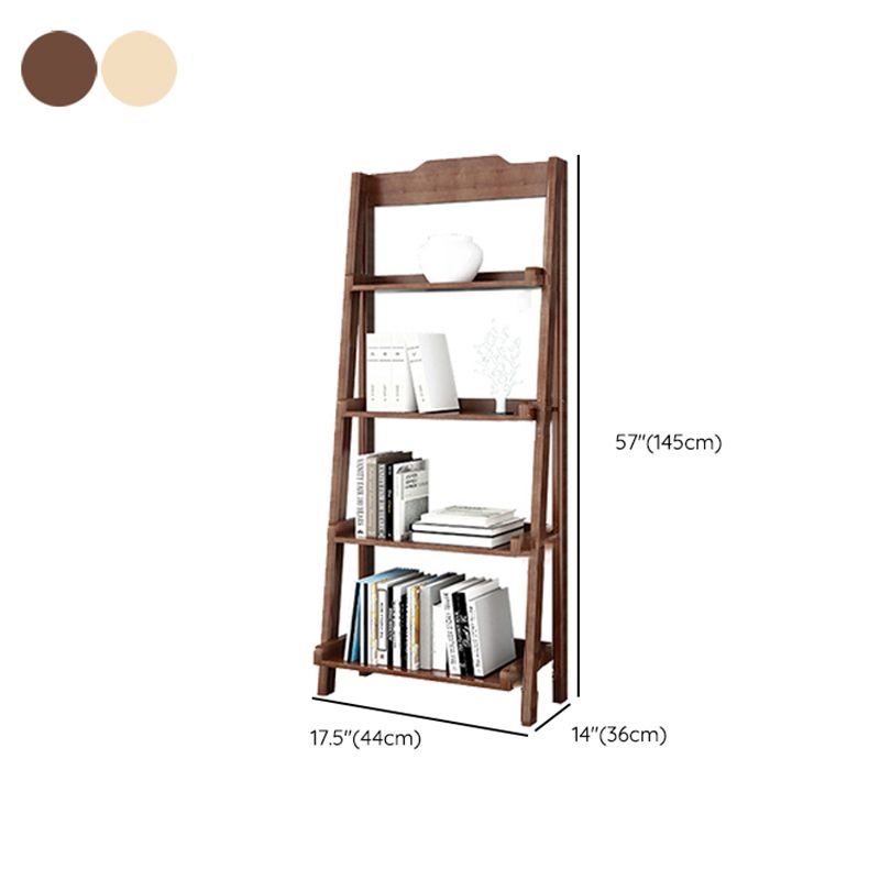 Open Back Walnut Bookcase Contemporary Ladder Bookshelf with Shelves Clearhalo 'Bookcases' 'furn' 'furn_bookcases' 'Furniture' 'Office Furniture' 1200x1200_29e3c34a-1e5f-4351-afcb-baed4f222478