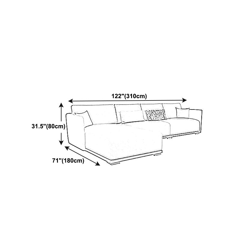 Square Arm Modular Settee Furniture Loveseat with Pillows Ivory Sofa and Chaise Clearhalo 'furn' 'furn_sectionals' 'Furniture' 'furniture_sectionals' 'Living Room Furniture' 'Sectionals' 1200x1200_29e42a76-e05c-4c39-bd6e-7fa1d4b38a1f