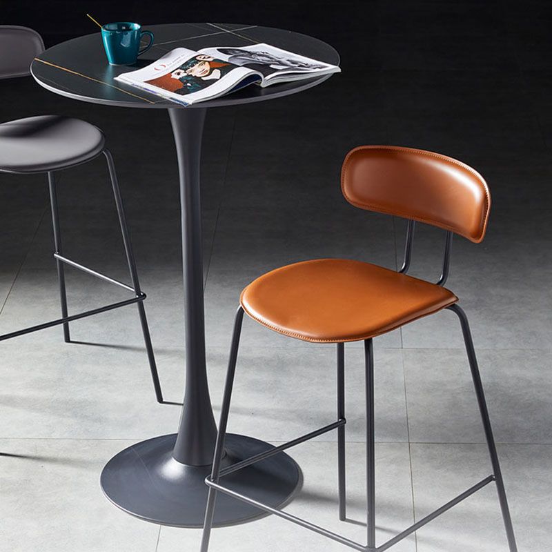 Industrial Metal Bar Table Faux Marble 27.56" Round Top Indoor Bistro Table Clearhalo 'Bar Furniture' 'Bar Tables' 'bar_tables' 'furn' 'furn_bar_tables' 'Furniture' 'furniture_bar_tables' 'Kitchen & Dining Furniture' 'kitchen&dining_furn' 'kitchen' 1200x1200_29e46544-d80a-4824-b4e7-193e2c331339
