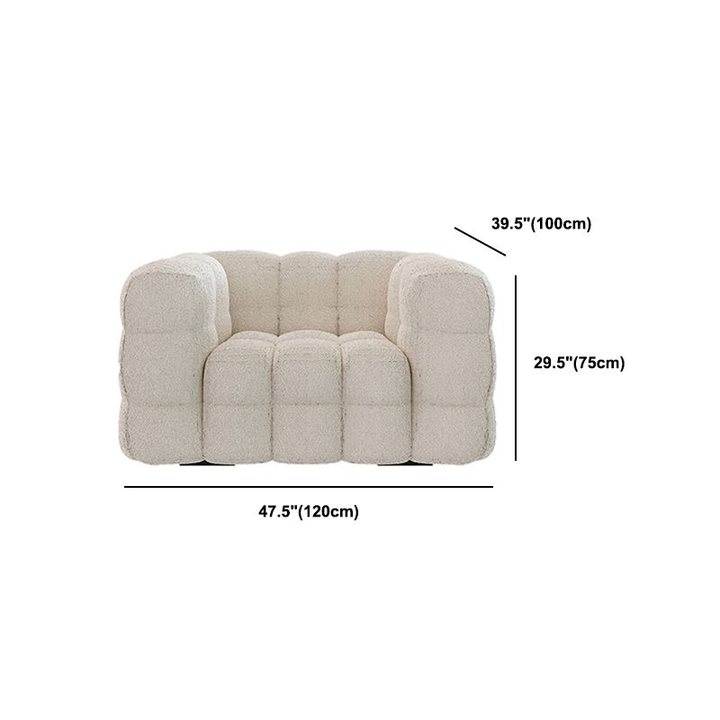 Oreiller cousu canapé arrière du bras de smoking contemporain laine blanche - 39,37 "D