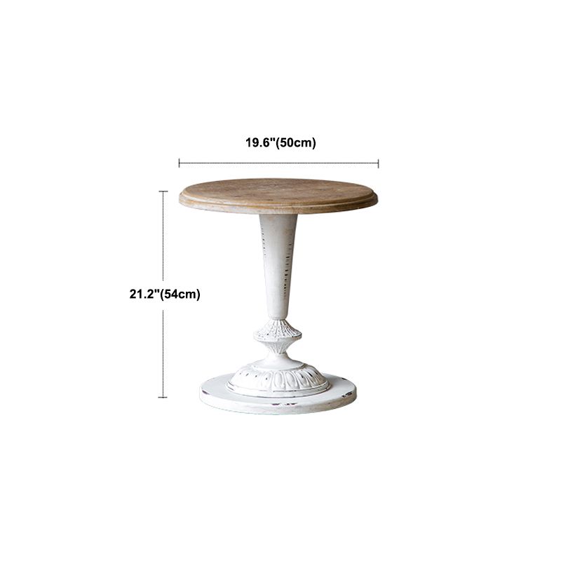 Mesa de cóctel envejecida de estilo francés, mesa de centro con pedestal de madera para el hogar