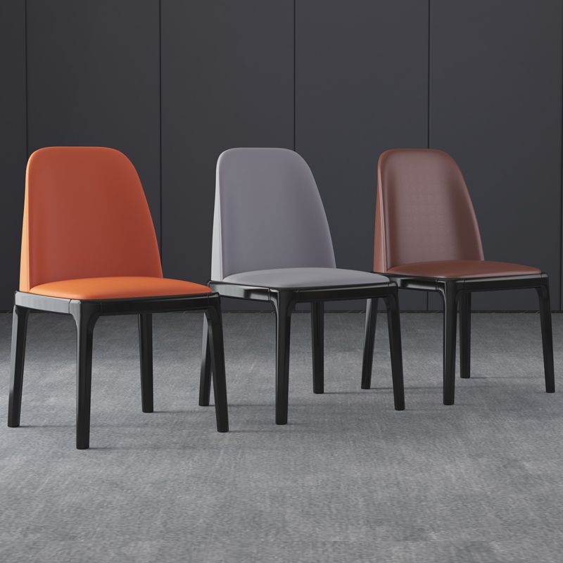 Industrial Rubberwood Parsons Side Chair Matte Finish Leather Dining Chair (Set of 2) Clearhalo ' kitchen&dining_furn' 'Dining Chairs' 'Dining Tables & Seating' 'dining_chair' 'furn' 'furn_dining_chair' 'Furniture' 'furniture_dining_chair' 'Kitchen & Dining Furniture' 'kitchen' 1200x1200_29ebdec6-1aed-49bb-9ebc-b0121e66fddd