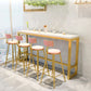 Glam Rectangle Indoor Pub Bar Table Gold Iron Bar Dining Table with Trestle Pedestal Clearhalo 'Bar Furniture' 'Bar Tables' 'bar_tables' 'furn' 'furn_bar_tables' 'Furniture' 'furniture_bar_tables' 'Kitchen & Dining Furniture' 'kitchen&dining_furn' 'kitchen' 1200x1200_29ec6b3b-bc1c-4b63-9eb6-d238f5cf6deb