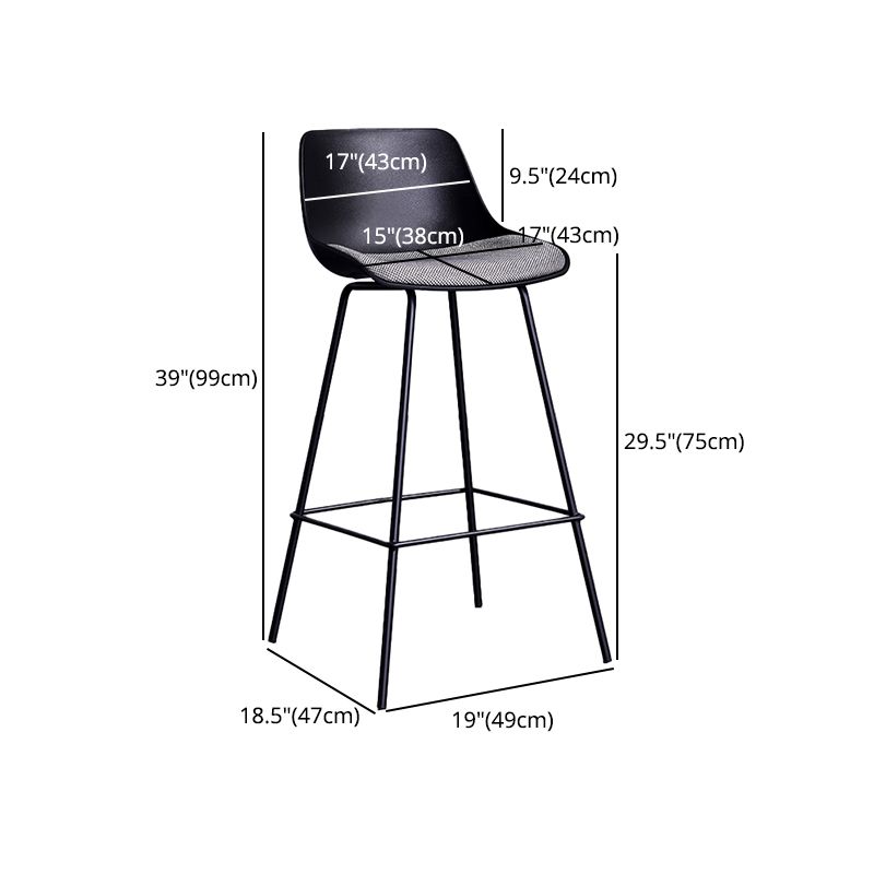 Industrial White Upholstered Barstool Black Indoor Tall Stool with Bucket Seat Clearhalo 'Bar Furniture' 'Bar Stools' 'bar_stools' 'furn' 'furn_bar_stools' 'furniture_bar_stools' 'Kitchen & Dining Furniture' 'kitchen&dining_furn' 'kitchen' 'kitchen_furn' Furniture' 1200x1200_29ed3dbd-1246-402d-a89b-73fc1a2be2e7