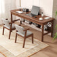 Wooden Task Desk Natural/White/Brown Rectangular Shaped Office Desk with 2/3 Drawers