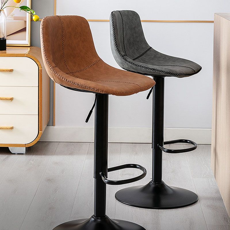 Contemporary Adjustable Height Home Stool Matte Finish Leather Barstool Clearhalo 'Bar Furniture' 'Bar Stools' 'bar_stools' 'furn' 'furn_bar_stools' 'Furniture' 'furniture_bar_stools' 'Kitchen & Dining Furniture' 1200x1200_29ee0dd9-3f94-4fa9-b282-2aa407e7b635